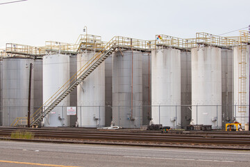 Cement and concrete big industrial factory in the industrial area of Portland, Oregon. High quality picture for download