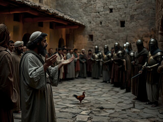 Gospel Images from the Bible NT - Peter denies Jesus three times