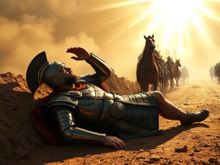 Gospel Images from the Bible NT - Saul's conversion on the road to Damascus
