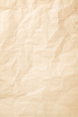 横罫のある、しわくちゃの紙の背景テクスチャー
