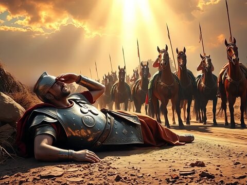Gospel Images from the Bible NT - Saul's conversion on the road to Damascus