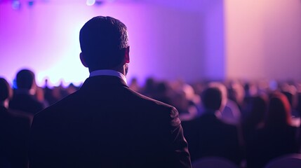 Event planner managing a large corporate conference with attendees, presentations, and detailed organization. 