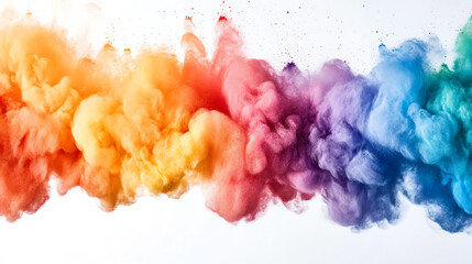Fototapeta premium Vibrant smoke art in various colors creating a stunning visual effect, perfect for backgrounds or abstract designs.