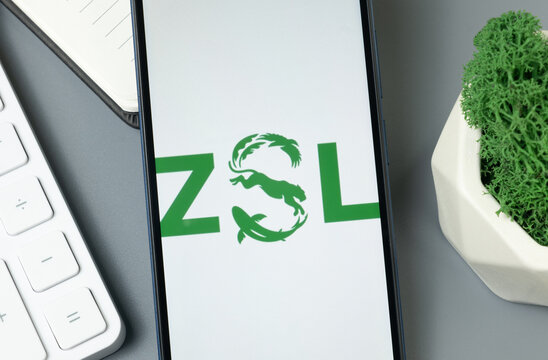 New York, USA - 30 August 2024: ZSL Logo on Phone Screen, Company Icon on Display