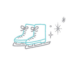 スケート　靴　シンプル　かわいい　イラスト