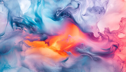 Fototapeta premium Abstract Art: A splash of bold and pastel colors in abstract forms, creating a visually dynamic and artistic aesthetic