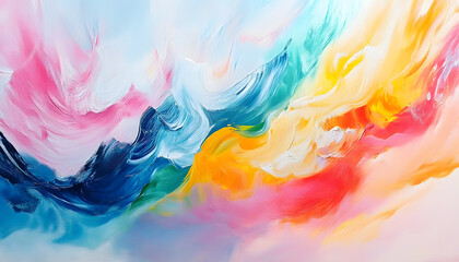 Abstract Art: A splash of bold and pastel colors in abstract forms, creating a visually dynamic and artistic aesthetic