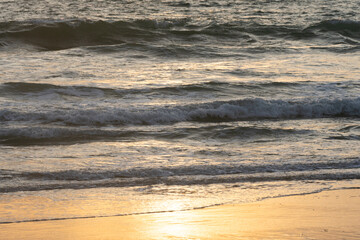 ocean with orange sky during sunset, for background purpose