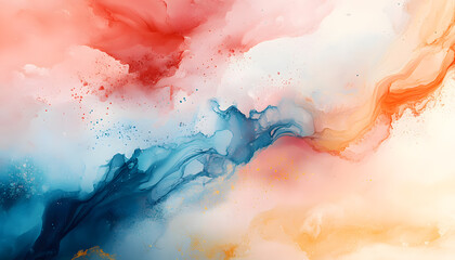 Obraz premium Abstract Art: A splash of bold and pastel colors in abstract forms, creating a visually dynamic and artistic aesthetic