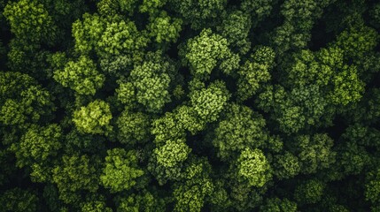 Naklejka premium Aerial perspective of a lush green forest depicting the forest ecosystem highlighting the importance of nature conservation and showcasing the vibrant textures of foliage