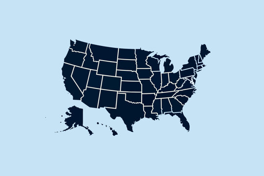 United States map silhouette.