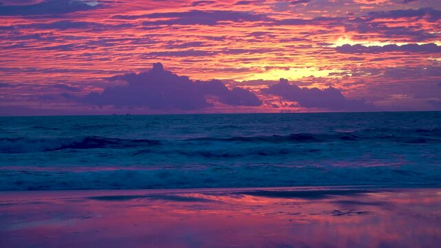 colorful cloud in bright sky of sunset above the ocean at Khao Khad Phuket. .Majestic sunset or sunrise landscape Amazing light of nature background