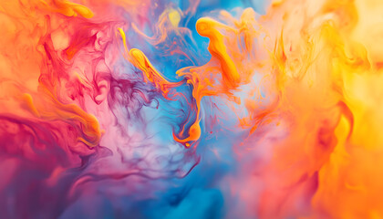 Obraz premium Abstract Art: A splash of bold and pastel colors in abstract forms, creating a visually dynamic and artistic aesthetic