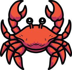 Cute Crab Cartoon Drawing Illustration