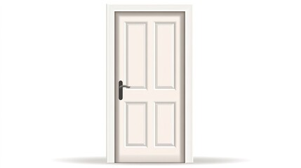 Simple door icon on a white background, representing entry and exit, ideal for user interfaces and graphic design applications.