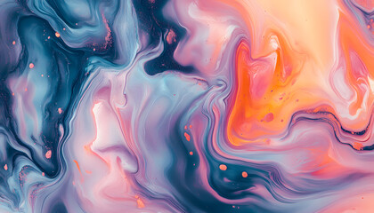 Obraz premium Abstract Art: A splash of bold and pastel colors in abstract forms, creating a visually dynamic and artistic aesthetic