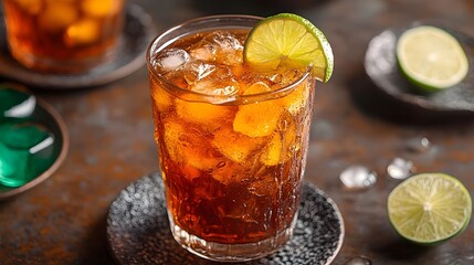 Artfully Chilled Thai Iced Black Tea with Lime in Vintage Glass