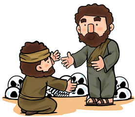 “He led me back and forth among them, and I saw a great many bones on the floor of the valley, bones that were very dry. Then he said to me, “Prophesy to these bones and say to them, ‘Dry bones, hear 