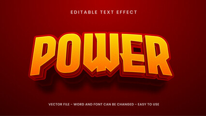 Editable text effect power in 3d style