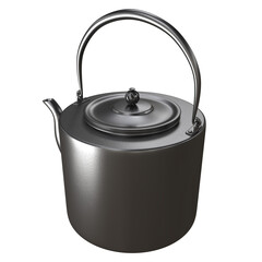 Vintage metal tea kettle with handle, 3d render