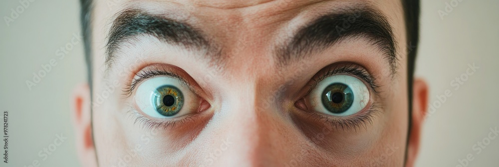 Canvas Prints Close-up of a man's surprised eyes, emphasizing emotion and expression.