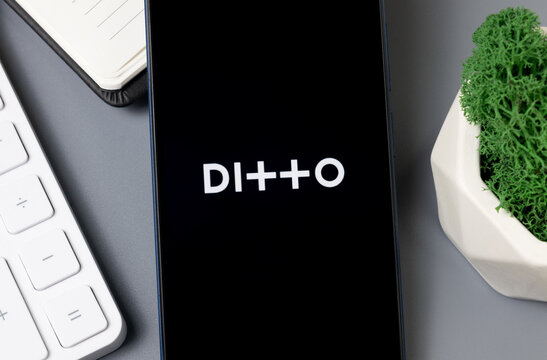 New York, USA - 30 August 2024: Ditto Music Logo on Phone Screen, Company Icon on Display