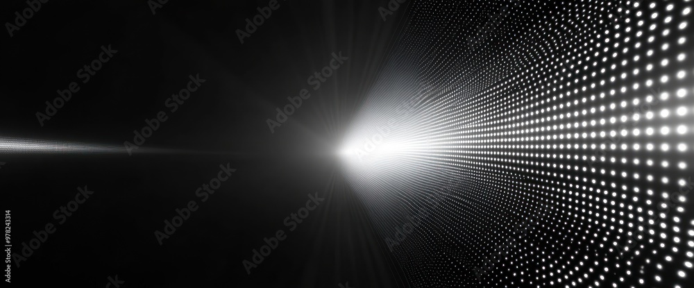 Poster Abstract representation of light and patterns in a dark space.