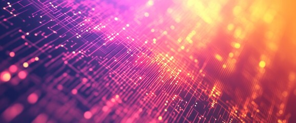 Obraz premium Abstract digital design with vibrant colors and intricate patterns representing technology.