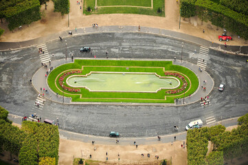 Paris, Ille de France, France. September 16, 2024: Aerial view of the Jardin des Tuileries in Paris © Marquicio