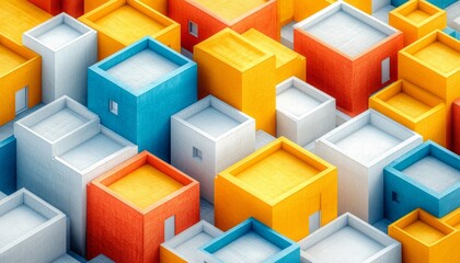 Fototapeta premium Abstract Geometric Structure of Interlocking Colored Cubes