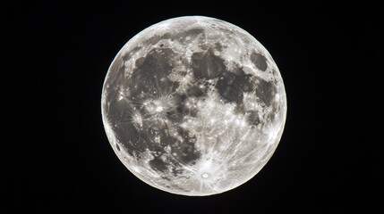 Obraz premium full moon shines brightly in night sky, captivating all who gaze upon it