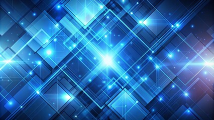 Obraz premium Blue abstract technology background with intersecting geometric shapes