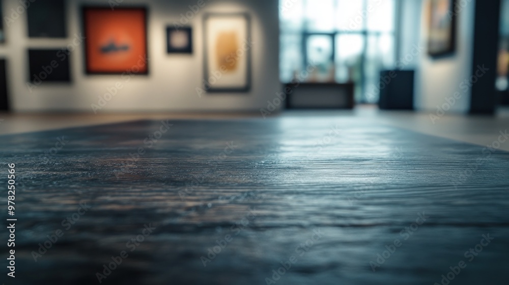 Canvas Prints A close-up view of a textured surface in an art gallery, showcasing surrounding artworks.