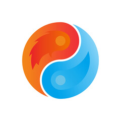 Water and fire yin yang.eps