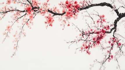 Fototapeta premium Delicate Pink Blossom Branch