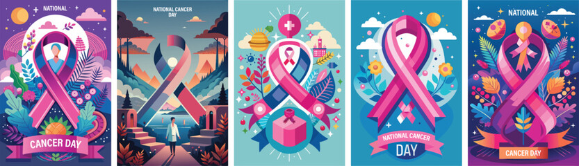 Obraz premium National Cancer Awareness Day vector illustration.