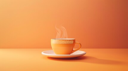 Coffee cup on colors background