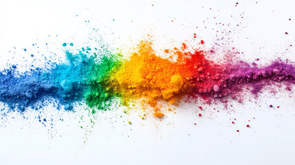 Obraz premium Vibrant and colorful powdered pigments create an artistic explosion of hues, perfect for creative projects, backgrounds, and design.