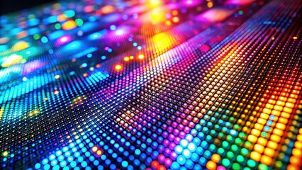 Obraz premium Macro photography of a colorful OLED display, creating an abstract background, OLED, display, colorful, macro, technology