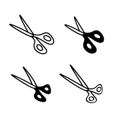 Fototapeta premium Cute Scissors Vectors | 4 Vector | Minimalist