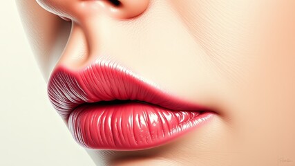 A mild to moderate swelling on the left side of the upper lip with subtle redness and a