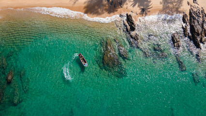 blue sea and clouds reflection on the sea surface, natural colors, blue background, Heppy time, Copy Space area.