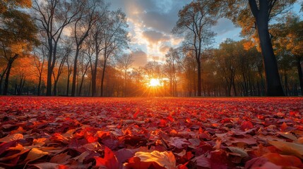 Serene Autumn Beauty in a Peaceful Park