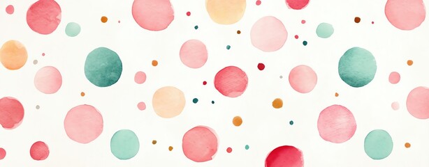 Subtle pastel polka dots on a white background, playful and lighthearted, ideal for whimsical designs
