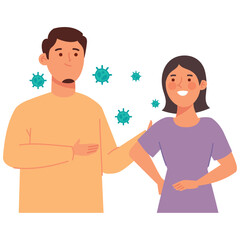 Obraz premium monkeypox infected couple