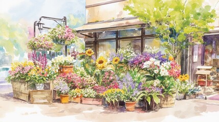 Obraz premium 都市の花屋の魅力14