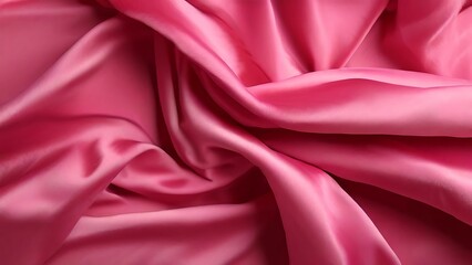 Obraz premium Abstract Close-up of Pink Satin Fabric with Soft Drapes