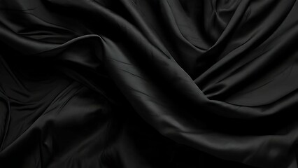 Fototapeta premium Abstract Draped Black Fabric Texture