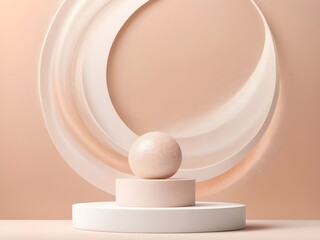 Fototapeta premium abstract pastel Minimal white beige peach shiny sparkling background