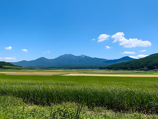 Fototapeta premium ７大自然の田舎の大空とファームなどの全景色generative ai